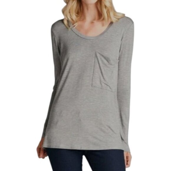 MaxMara grey long sleeve scoop neck top size M - Picture 1 of 5